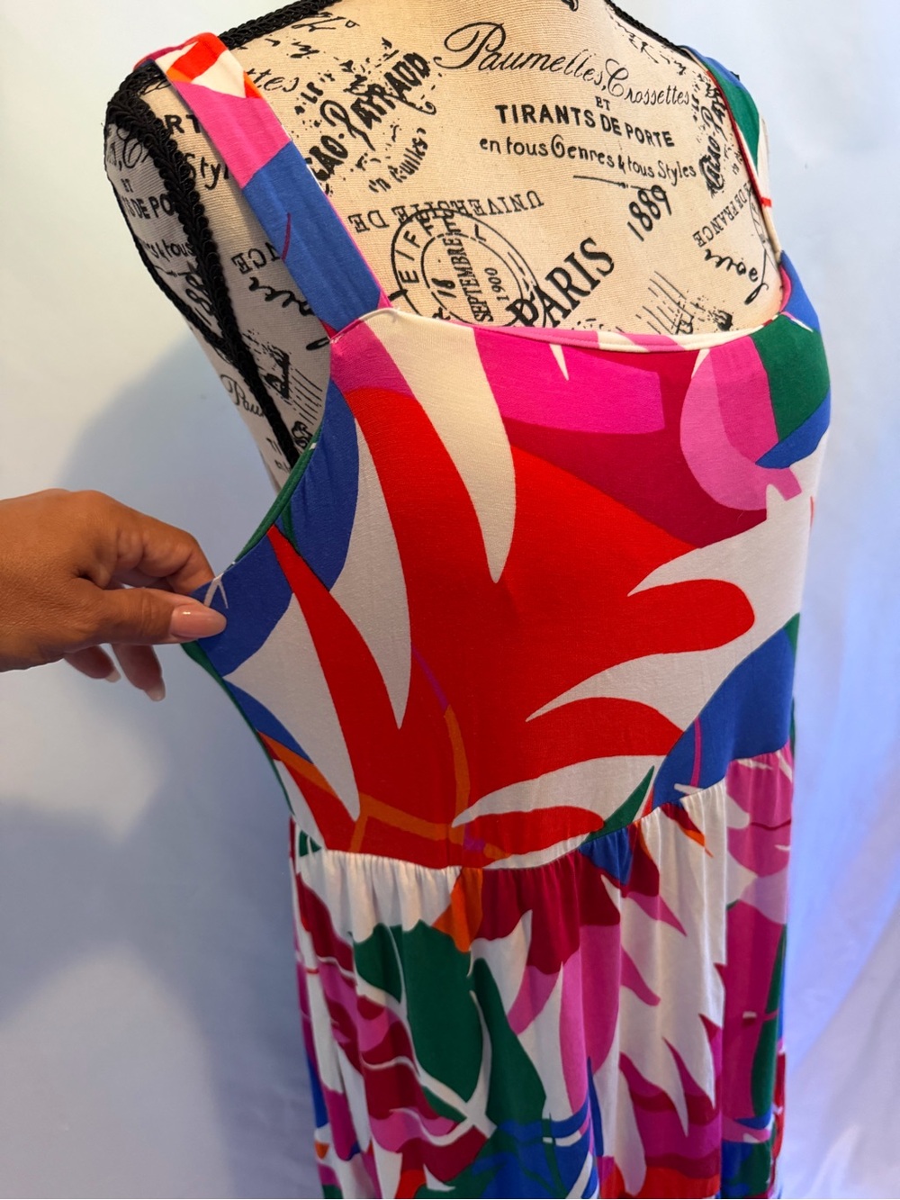 Soma Blue and Red Abstract Print Maxi Dress - Picture 4 of 6